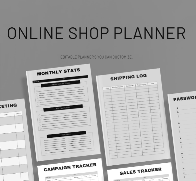 Online Shop Planner Mockups
