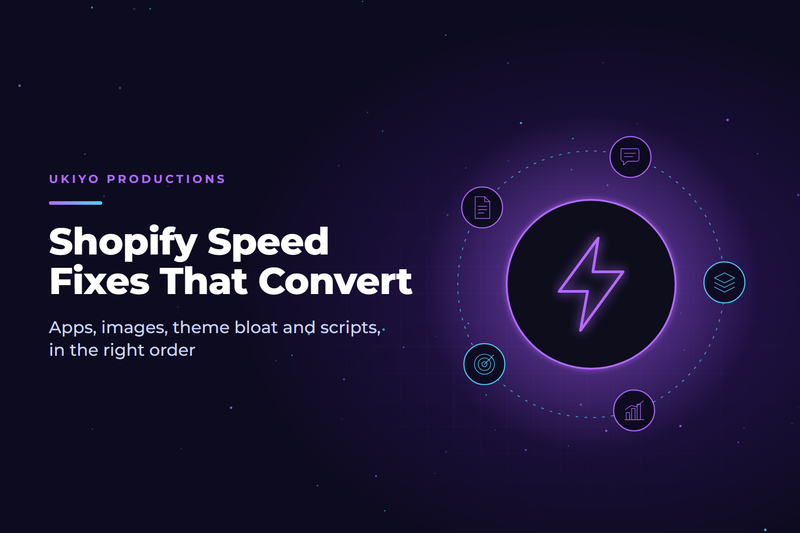 Browser window with a loading bar and speed gauge, illustrating Shopify speed optimization for ecommerce stores