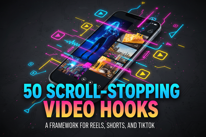 50 Scroll‑Stopping Video Hooks: A Framework for Reels, Shorts, and TikTok