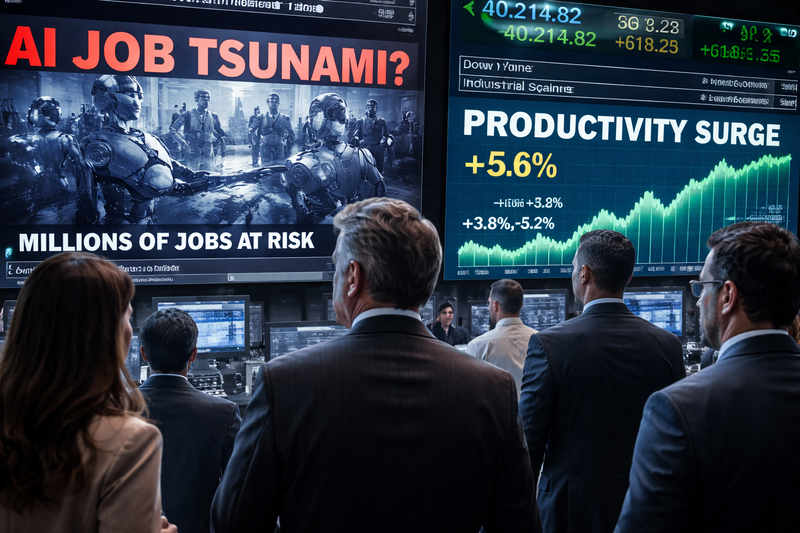 US Market Today: AI “Job Tsunami” Headlines Are Loud — Wall Street Is Watching Productivity Instead