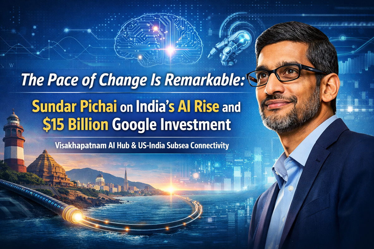 The Pace of Change Is Remarkable: Sundar Pichai on India’s AI Rise and $15 Billion Google Investment
