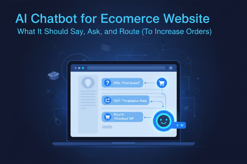 AI Chatbot for Ecommerce Website: What It Should Say, Ask, and Route (To Increase Orders)