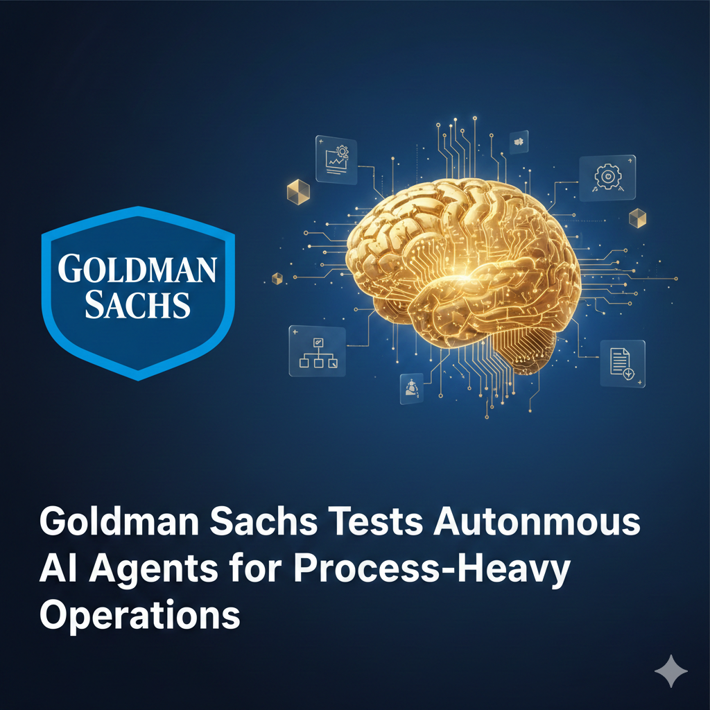 Goldman Sachs Tests Autonomous AI Agents for Process-Heavy Operations