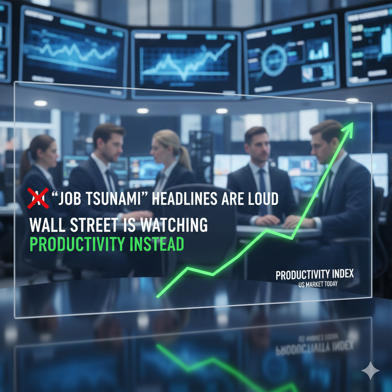 US Market Today: AI “Job Tsunami” Headlines Are Loud — Wall Street Is Watching Productivity Instead