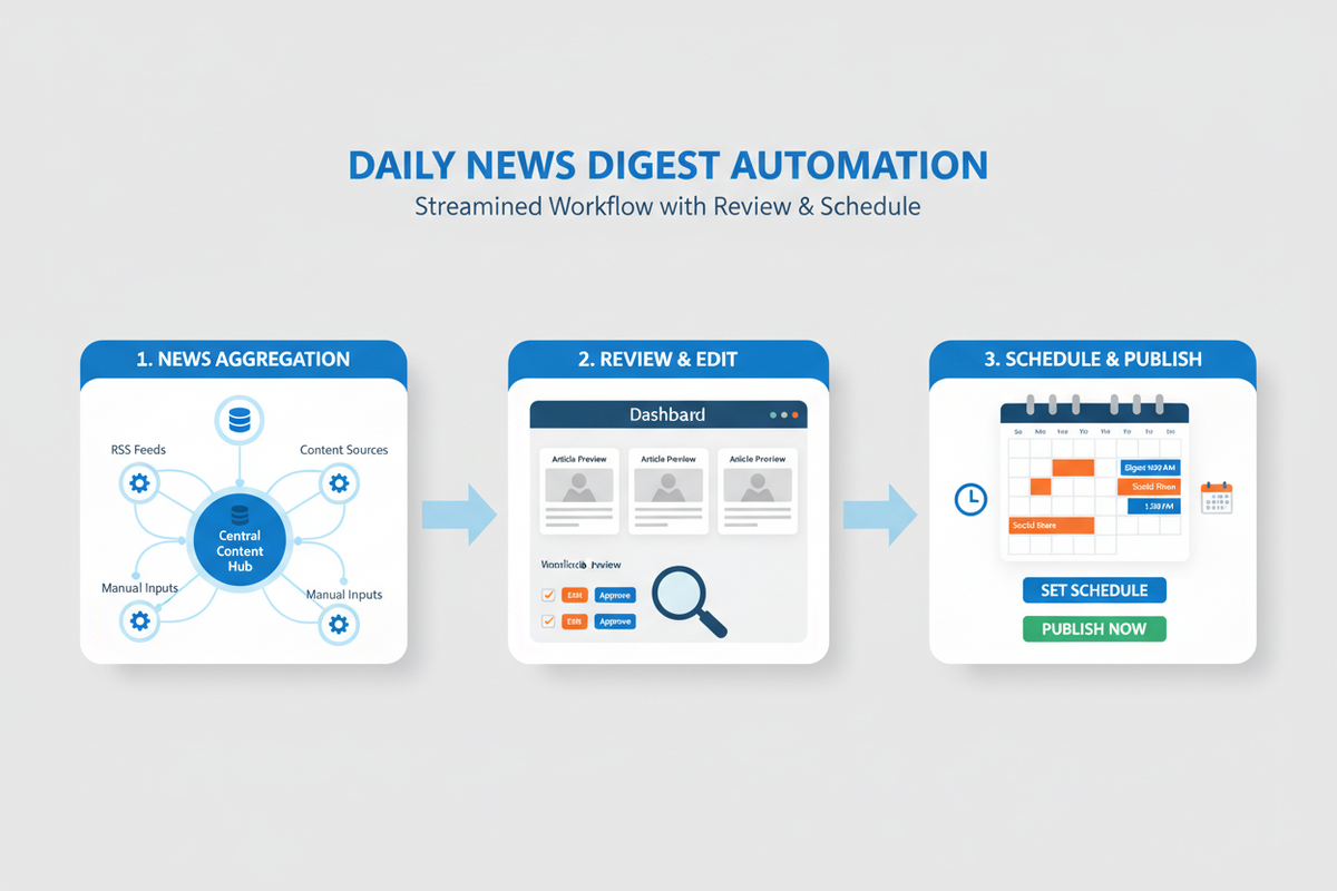 Daily News Digest Automation: Build a Review‑and‑Schedule Workflow