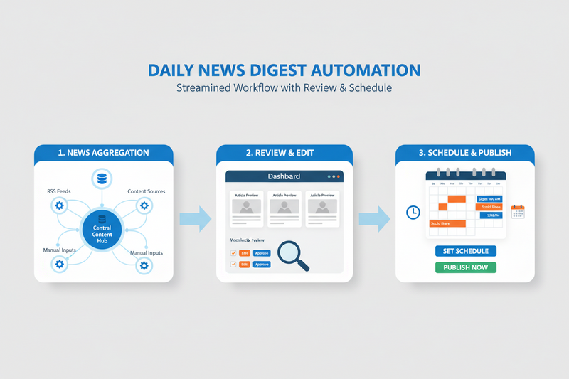 Daily News Digest Automation: Build a Review‑and‑Schedule Workflow