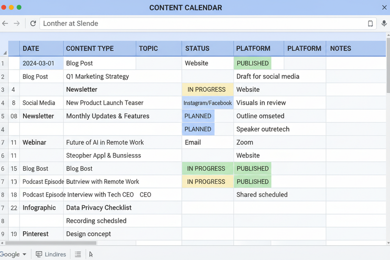 Google Sheets Content Calendar Template: A Clean Layout for Fast Planning