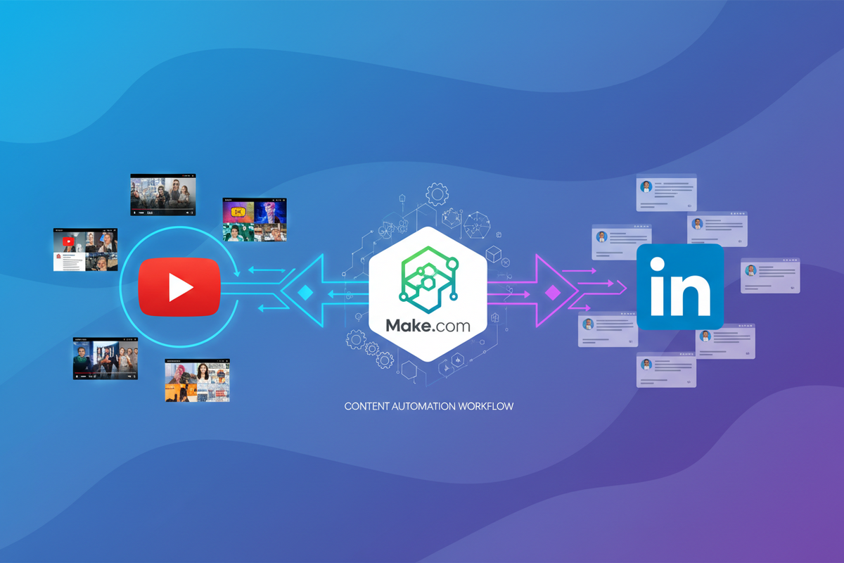 How to Repurpose YouTube into LinkedIn Posts Automatically (With Make.com)