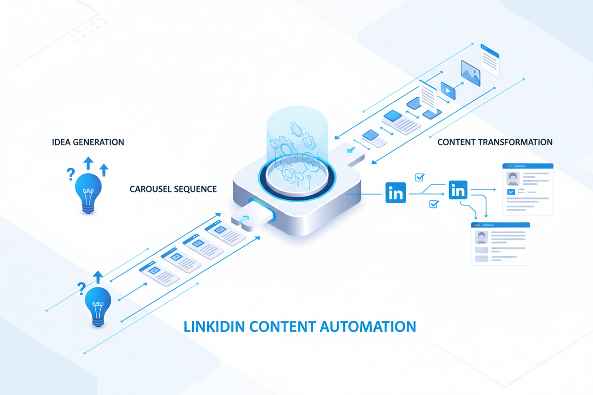 LinkedIn Content Engine: Automations for Ideas, Carousels, and Repurposing