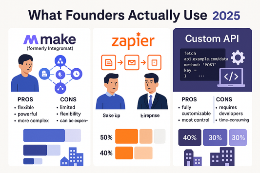 Make vs Zapier vs Custom API: What Founders Actually Use in 2025