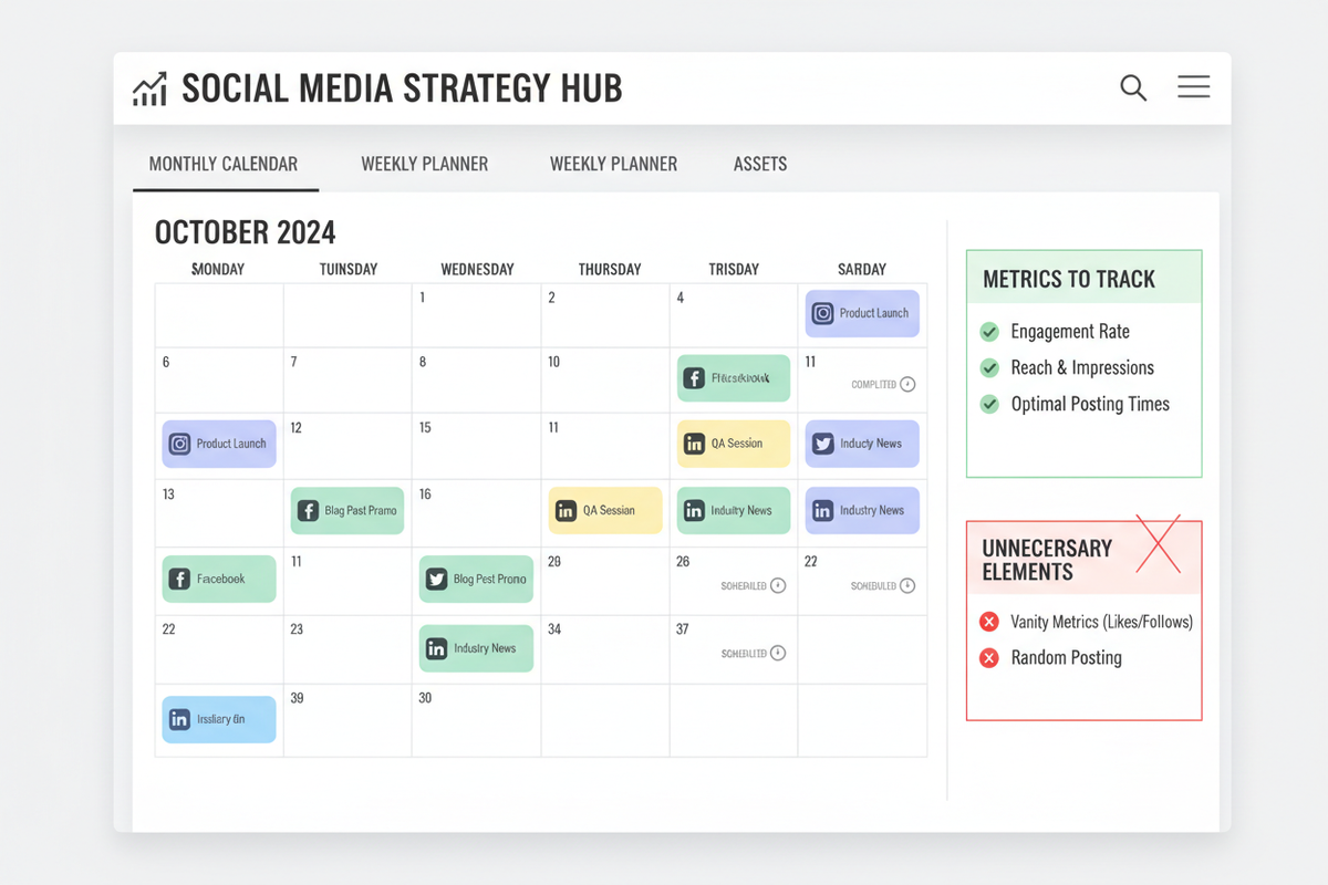 Social Media Content Calendar Template: What to Track and What to Skip