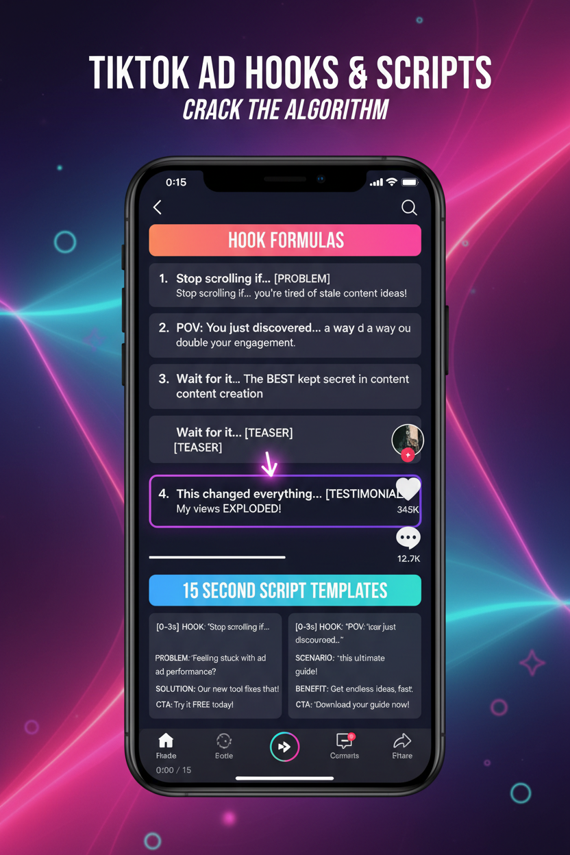 TikTok Ad Creative: Hook Formulas and 15-Second Scripts That Feel Native