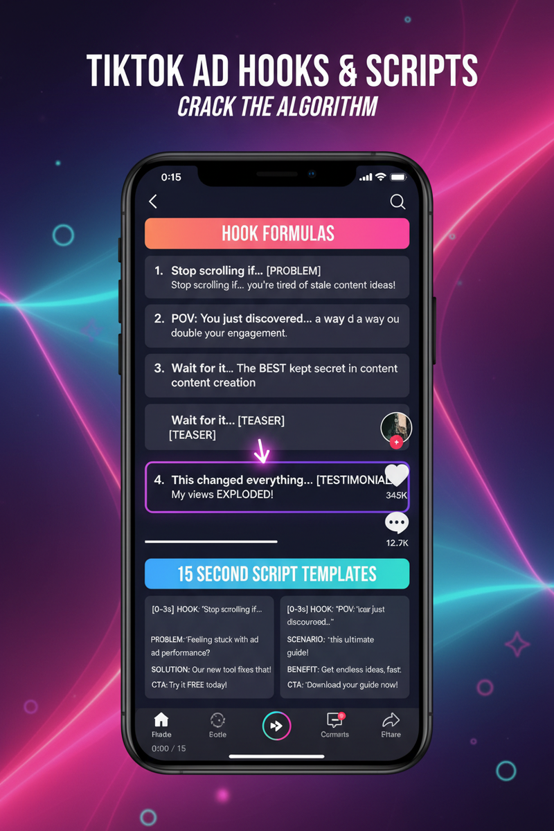 TikTok Ad Creative: Hook Formulas and 15-Second Scripts That Feel Native