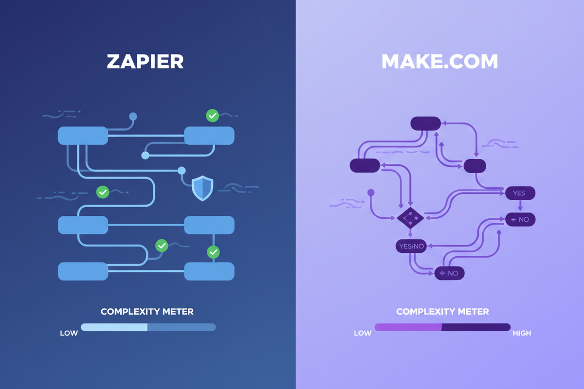 Zapier vs Make.com: How to Choose Based on Data Complexity and Reliability