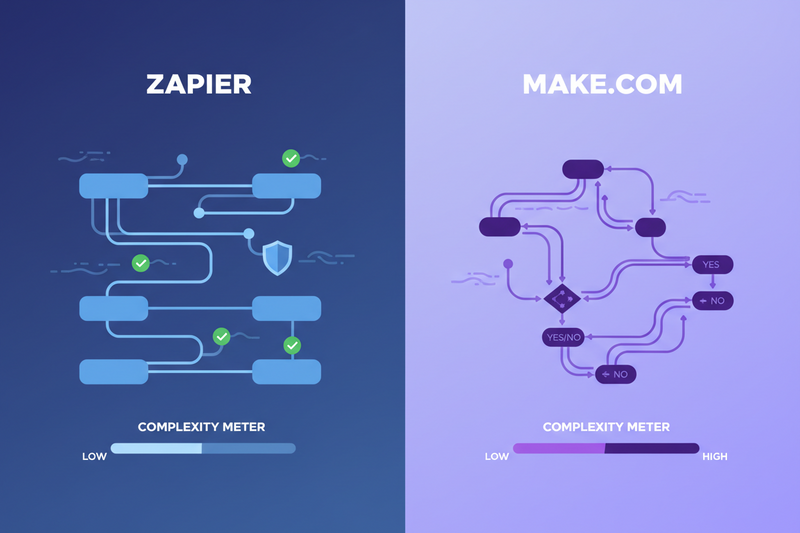 Zapier vs Make.com: How to Choose Based on Data Complexity and Reliability