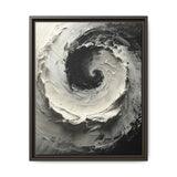 Monochrome Yin-Yang Abstract Oil Painting - High-Contrast Art Print