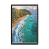 Golden Hour Tropical Beach - Vibrant Aerial Art Print