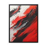 Resonant Chaos: Vivid Red & Black Abstract Art Print - 8K