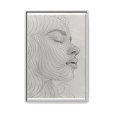 Japandi Minimalist One-Line Art Portrait - Monochrome Ink Print