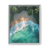 Tropical Serenity: Golden Hour Beach Aerial View - Fine Art Print