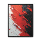 Vivid Chaos: Abstract Red & Black Brushstrokes Fine Art Print