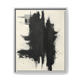 Abstract Energy - Bold Black & White Brush Stroke Canvas Print