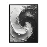Yin-Yang Impasto Swirl - Dramatic Black & White Art Print