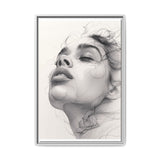 Japandi Minimalist One-Line Portrait - Monochrome Ink Art Print