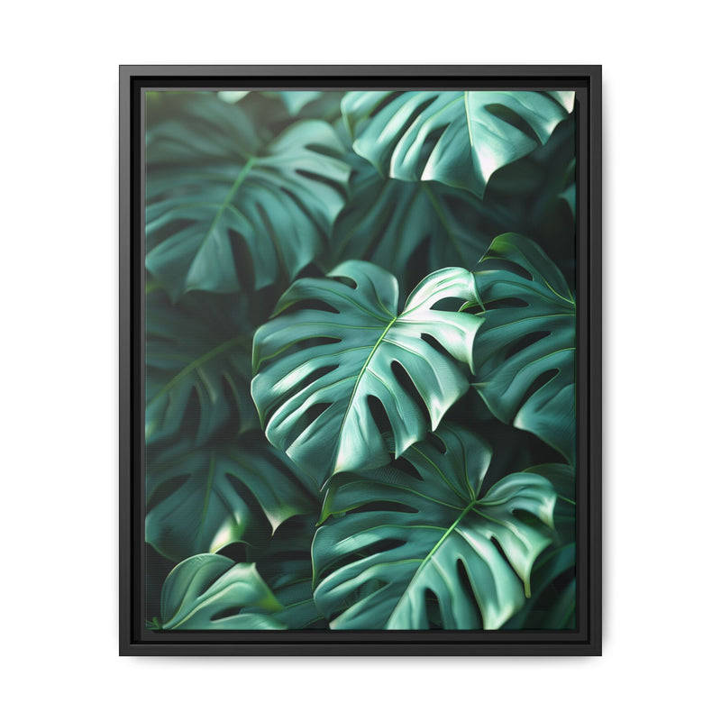 Serene Monstera Delicacy - Overhead Leaves Art Print