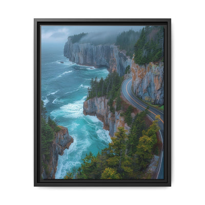 Coastal Serenity: Aerial BC Highway Art Print on Museum Paper