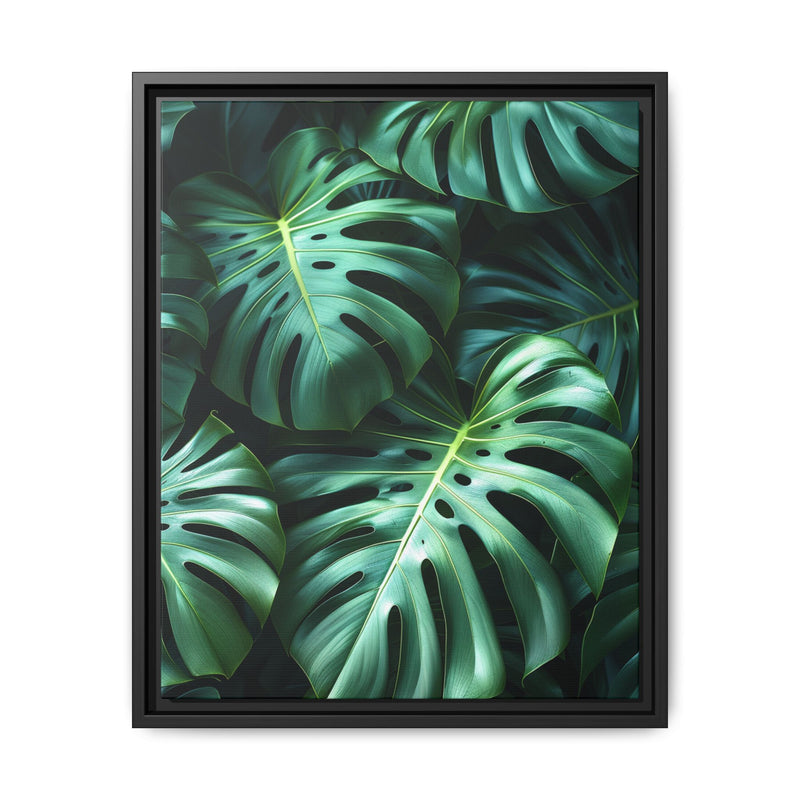 Monstera Elegance: Serene Floating Leaves Art Print