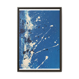 Blue Essence Abstract - Pollock-Inspired White Splatter Art Print
