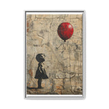 Urban Innocence: Child with Red Balloon - Banksy-Style Art Print