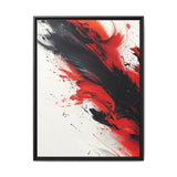 Vivid Red & Black Abstract Chaos - Modern Art Print 8K