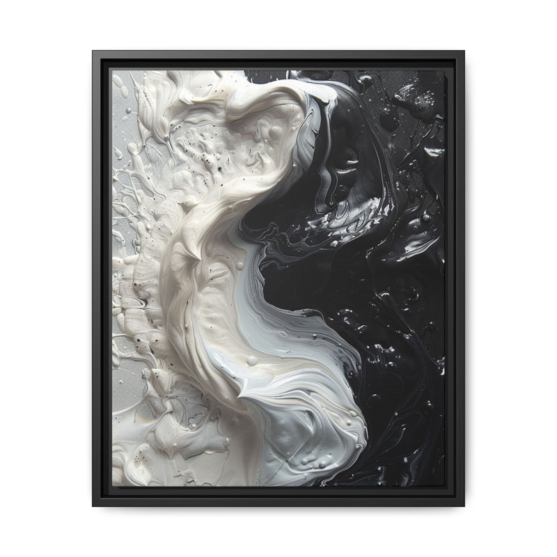 Dynamic Yin-Yang Impasto Swirl - High Contrast Art Print