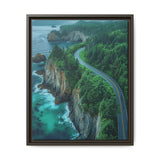 Coastal Serenity: BC Highway Aerial View - Premium Wall Art Print