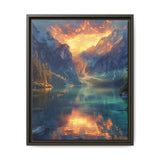 Golden Hour Majesty: Serene Lake & Mountain Landscape Print