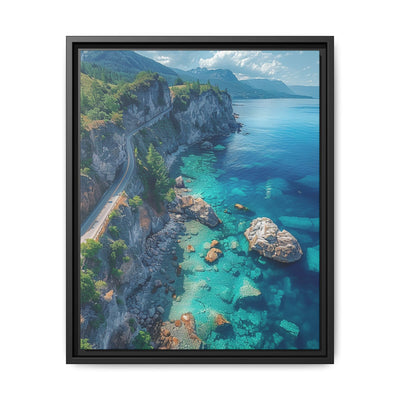 Coastal Serenity: Birdseye View on BC's Majestic Highway Print
