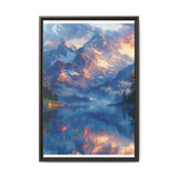 Golden Hour Serenity: Mountain Lake Mist - Museum Quality Print