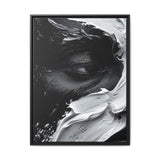 Black & White Paint Swirls - Abstract Art Print, High-Res