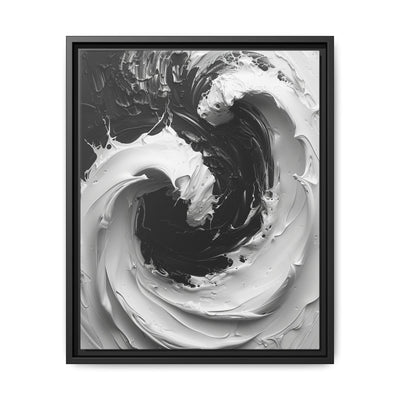 Monochrome Yin-Yang Swirl - Modern Art Impasto Print