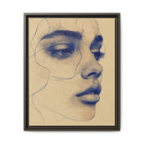 Japandi Minimalist One-Line Art - Monochrome Ink Portrait Print