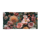 Vintage Floral Elegance Beach Towel - Soft Pink & Sage Tones