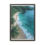 Golden Hour Serenity: Tropical Beach Aerial View Premium Print