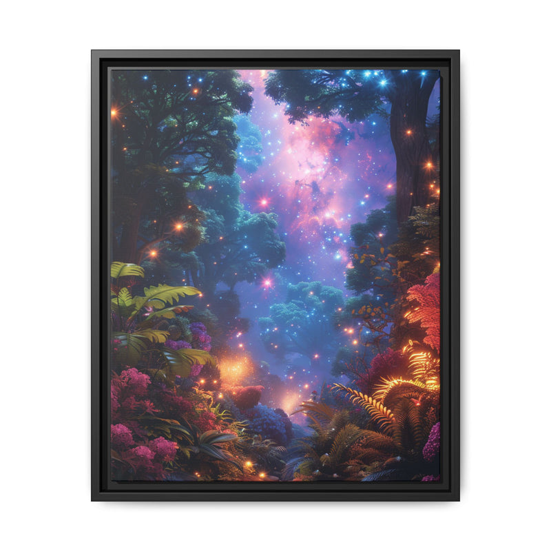 Galactic Neon Forest: Ultra-Detailed 4K Space Anime Print