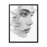 Japandi-Inspired Minimalist Portrait - Monochrome Ink Art Print