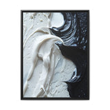 Abstract Swirls Artwork - Black & White Brushstroke Canvas Print