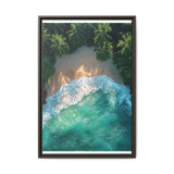 Tropical Serenity: Golden Hour Beach Aerial View - Fine Art Print