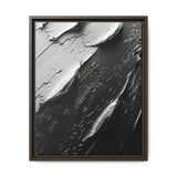 Abstract Swirls Art Print - Black & White Brushwork Canvas
