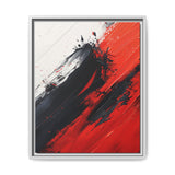 Vivid Red & Black Abstract Chaos - High-Detail Ink-Acrylic Art Print
